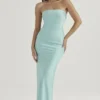 Alette Jade satijnen strapless maxi-jurk