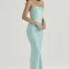 Alette Jade satijnen strapless maxi-jurk
