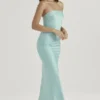Alette Jade satijnen strapless maxi-jurk