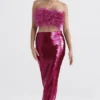 Alexis Hot Pink Maxi-rok met pailletten