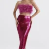 Alexis Hot Pink Maxi-rok met pailletten