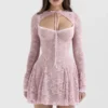 Alice Perfectly Pink Lace Mini Jurk