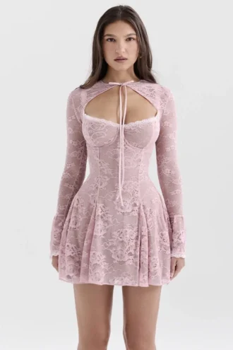 Alice Perfectly Pink Lace Mini Jurk