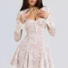 Alice Vintage crèmekleurige kanten mini-jurk