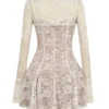 Alice Vintage crèmekleurige kanten mini-jurk