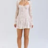 Alice Vintage crèmekleurige kanten mini-jurk