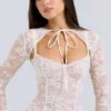 Alice Vintage crèmekleurige kanten mini-jurk