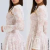 Alice Vintage crèmekleurige kanten mini-jurk