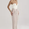 Alivia beige losse pasvorm-broek