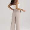Alivia beige losse pasvorm-broek