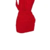 Aliza Cherry mini-jurk met plooien