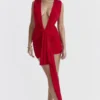Aliza Cherry mini-jurk met plooien