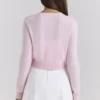Alliana roze kort wollen Vesten