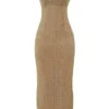 Alondra Cafe Au Lait maxi-jurk met kralen – Limited Edition