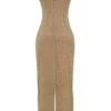 Alondra Cafe Au Lait maxi-jurk met kralen – Limited Edition