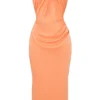 Alora Tangerine strapless korset midi-jurk