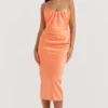 Alora Tangerine strapless korset midi-jurk