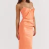 Alora Tangerine strapless korset midi-jurk