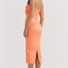 Alora Tangerine strapless korset midi-jurk