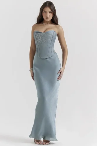 Amadi Cool Blue Maxi-rok tot op de grond