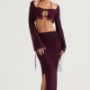 Amalfi Prune Maxi-rok met uitsnijdingen