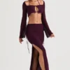 Amalfi Prune Maxi-rok met uitsnijdingen