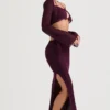 Amalfi Prune Maxi-rok met uitsnijdingen