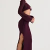 Amalfi Prune Maxi-rok met uitsnijdingen