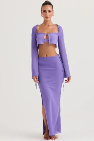 Amalfi Violet maxi-rok met uitsnijdingen