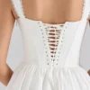 Amara witte stretch katoenen korset midi-jurk