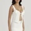 Amber witte top met kanten rand