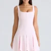 Amelie Ballerina Roze Stretch Crêpe Mini-jurk