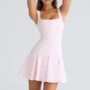Amelie Ballerina Roze Stretch Crêpe Mini-jurk