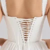 Ami witte stretch katoenen mini-korsettenjurk