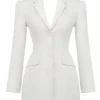 Amia witte blazershirt-minijurk