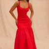 Amore Scarlet midi-jurk met verlaagde taille