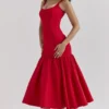 Amore Scarlet midi-jurk met verlaagde taille