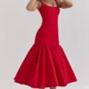Amore Scarlet midi-jurk met verlaagde taille