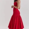Amore Scarlet midi-jurk met verlaagde taille