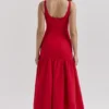 Amore Scarlet midi-jurk met verlaagde taille