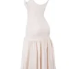 Amore Vintage crèmekleurige midi-jurk met verlaagde taille