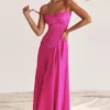 Anabella Fuchsia Maxi-jurk met vetersluiting