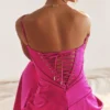 Anabella Fuchsia Maxi-jurk met vetersluiting
