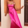 Anabella Fuchsia Maxi-jurk met vetersluiting