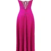 Anabella Fuchsia Maxi-jurk met vetersluiting