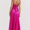 Anabella Fuchsia Maxi-jurk met vetersluiting
