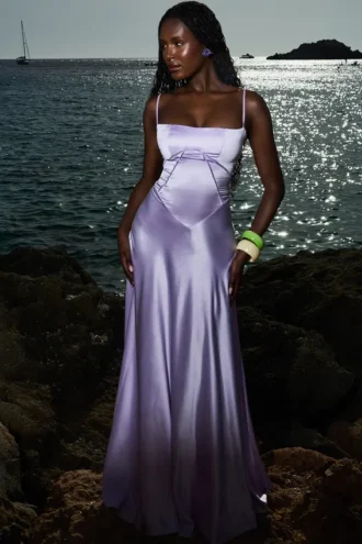 Anabella Orchid Maxi-jurk met vetersluiting