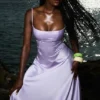 Anabella Orchid Maxi-jurk met vetersluiting