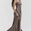 Anabella rookkleurige maxi-jurk met vetersluiting