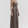 Anabella rookkleurige maxi-jurk met vetersluiting